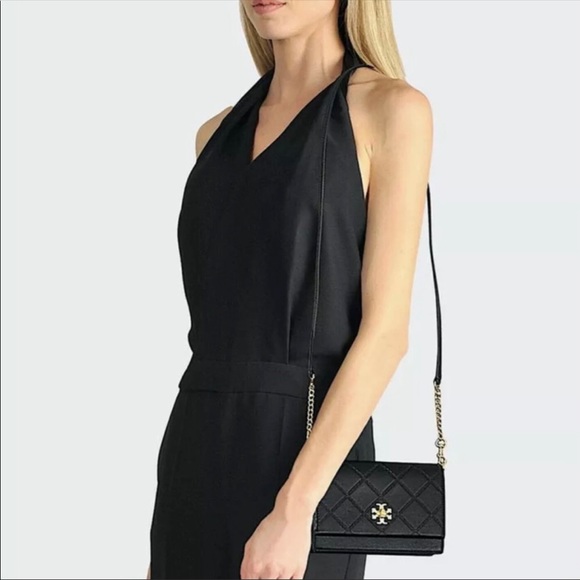 Authentic Tory Burch Georgia Quilted Turnlock Mini Black Leather Shoulder Bag. - Picture 8 of 8